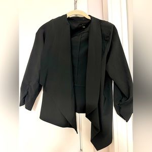 Black open lightweight blazer